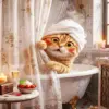 Cat Showering Diamond Painting Kit
