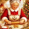 Christmas grandma baking with festive decorations diamond painting kit