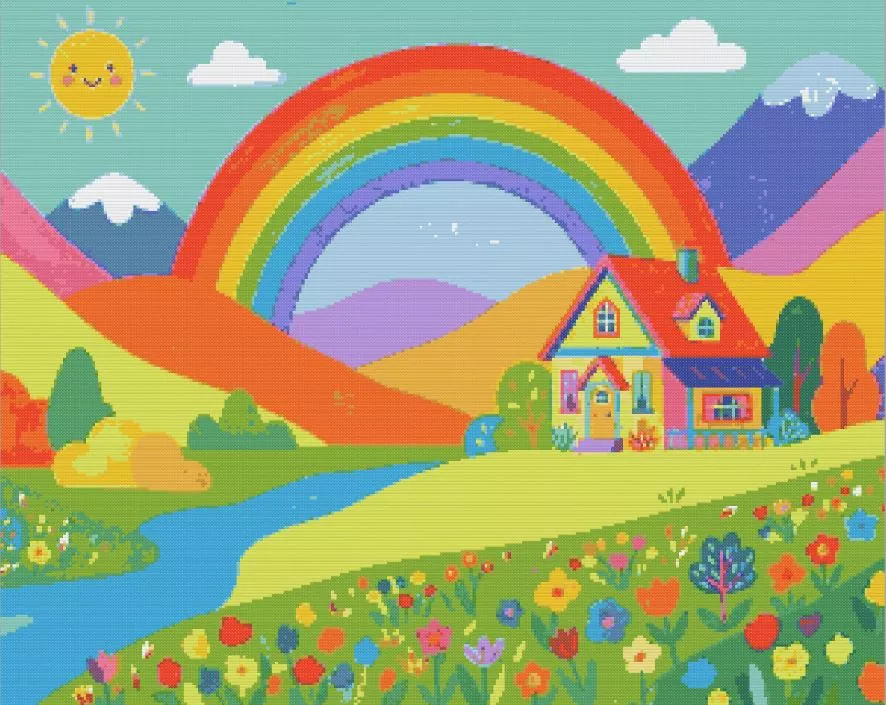 colorful house Diamond Painting Kit Colorful house diamond painting kit with vibrant colors and cozy details