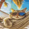 ool cat diamond painting kit with a stylish playful design
