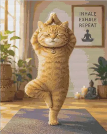 Cute cat doing yoga diamond painting kit | adorable relaxing catCute cat doing yoga diamond painting kit | adorable relaxing cat