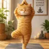 Cute cat doing yoga diamond painting kit | adorable relaxing cat