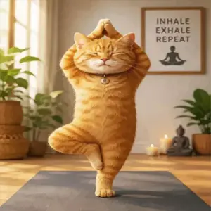 Cute cat doing yoga diamond painting kit | adorable relaxing cat