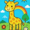 Cute giraffe diamond painting kit with a playful colorful design