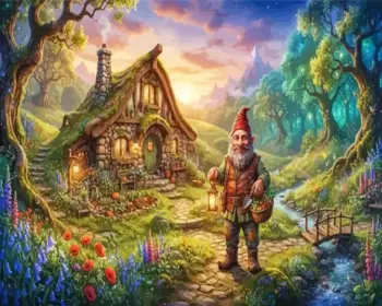 Dwarf man diamond painting kit - charming fantasy character