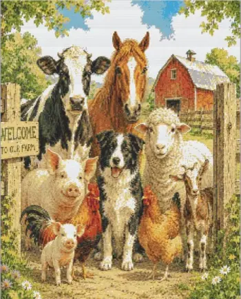 Farm animals diamond painting