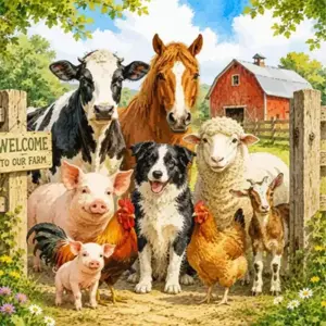 Farm animals diamond painting