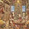 Festive farm animals Christmas diamond painting kit with holiday charm