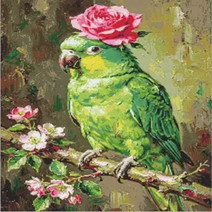 Green Parrot Diamond Painting Kit
