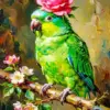 Green Parrot Diamond Painting Kit