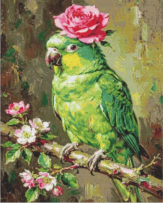green parrot Diamond Paints