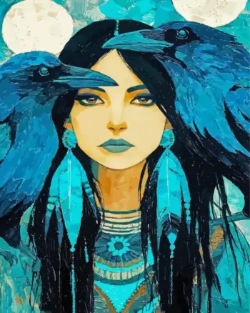 ady and ravens diamond painting kit | mysterious gothic woman