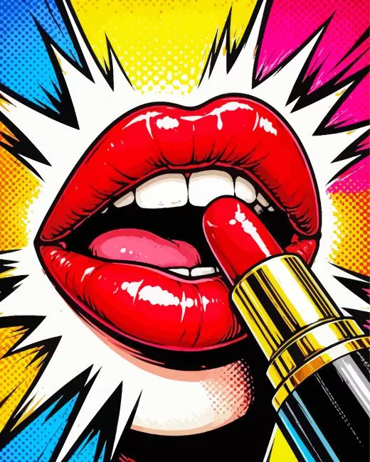 lips folk art Diamond Painting Lips folk art diamond painting kit with colorful decorative patterns
