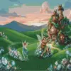 Magical fairy landscape diamond painting kit - enchanted fantasy scenery