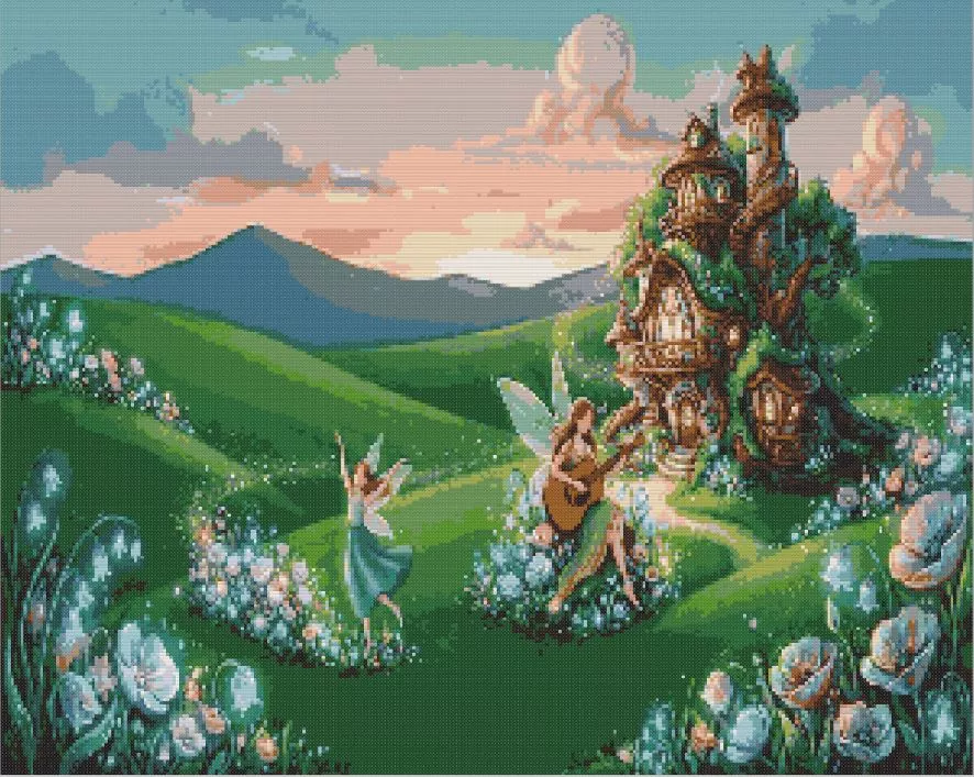 magical fairy landscape Diamond Paints Magical fairy landscape diamond painting kit - enchanted fantasy scenery