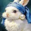 Rabbit with pearl earring diamond painting