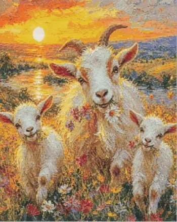 Sunset goat diamond painting