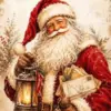 Vintage Santa Claus Christmas diamond painting kit with classic holiday charm