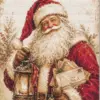 Vintage Santa Claus Christmas diamond painting kit with classic holiday charm