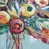 Abstract flowers vase diamond painting kit with colorful floral patterns