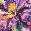 Abstract iris flower diamond painting kit with vibrant petals and artistic details