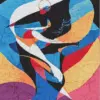 Abstract modern art diamond painting kit with bold colors and contemporary artistic patterns