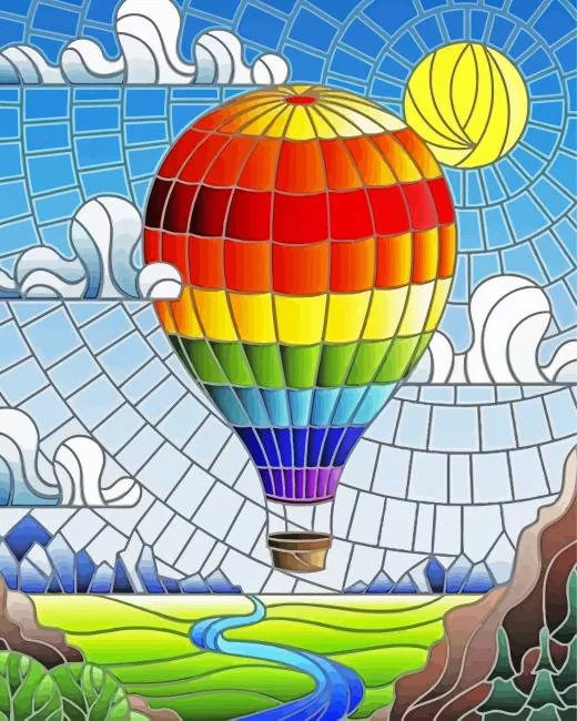 Air Balloon Flight Diamond Painting Air balloon flight diamond painting kit featuring colorful hot air balloons floating across the sky