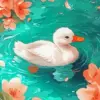 Baby duck diamond painting kit with fluffy yellow feathers