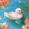 Baby duck diamond painting kit with fluffy yellow feathers