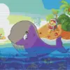 Baby whale diamond painting kit with cute ocean details