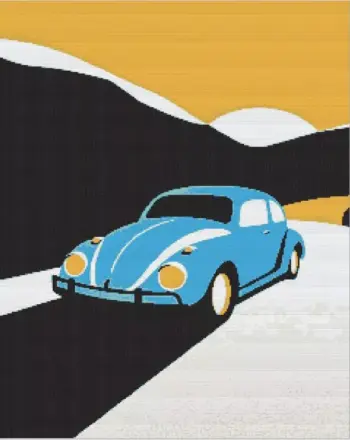 Blue car diamond painting kit featuring a stylish blue automobile