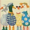 Chic ducks diamond painting kit with stylish playful ducks
