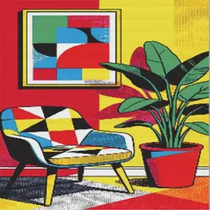 Geometric Serenade diamond painting kit featuring modern geometric artwork