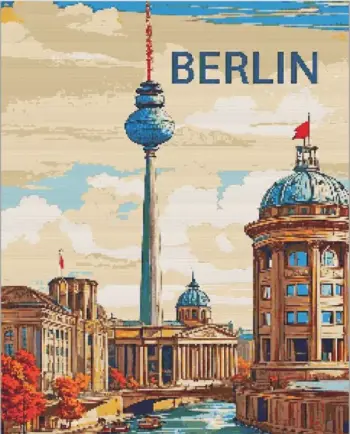 Germany Berlin diamond painting with famous city landmarks