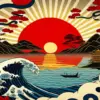 Japanese pop art diamond painting kit featuring vibrant Japanese-inspired artwork
