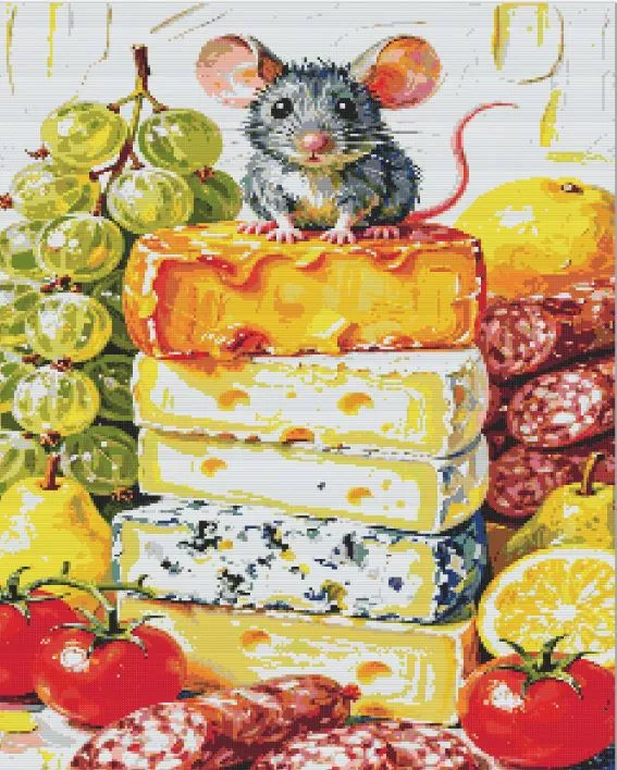 Little Mouse on Cheese Diamond Paints