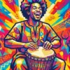 Musician man diamond painting kit featuring a male musician and artistic details