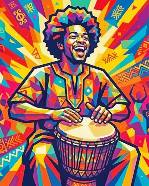 Musician man Diamond Painting Musician man diamond painting kit featuring a male musician and artistic details