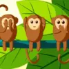 Three wise monkeys diamond painting kit showing see no evil hear no evil speak no evil