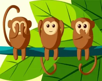 Three wise monkeys diamond painting kit showing see no evil hear no evil speak no evil