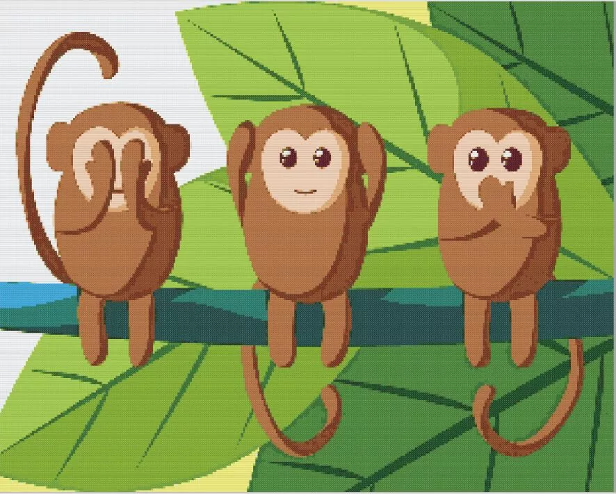Tree wise monkeys Diamond Paints