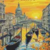 Venice city diamond painting with romantic canals and historic buildings