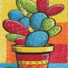Cactus art diamond painting kit featuring decorative cacti and desert-inspired design