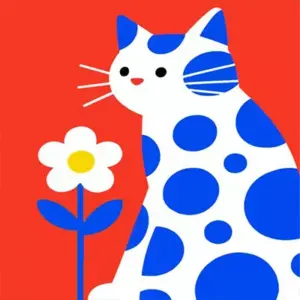 Cat and Flower Diamond Painting Kit