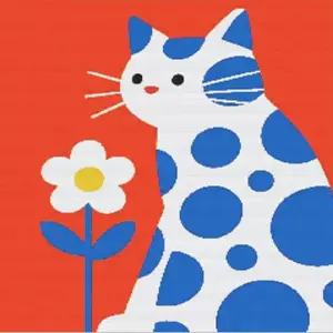 Cat and Flower Diamond Painting Kit