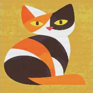Geometric Cat Diamond Painting Kit