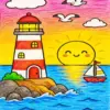 A cheerful sunset glowing with warm colors across the sky. A peaceful, uplifting piece for a living room, bedroom, or cozy space, with full-drill 5D sparkle. Square or round drill, every size.