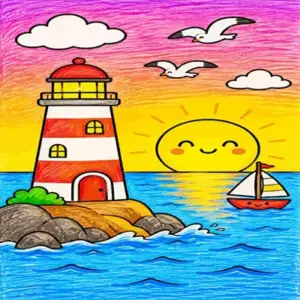 A cheerful sunset glowing with warm colors across the sky. A peaceful, uplifting piece for a living room, bedroom, or cozy space, with full-drill 5D sparkle. Square or round drill, every size.