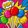 Lollipops pop art diamond painting kit featuring colorful, vibrant lollipops