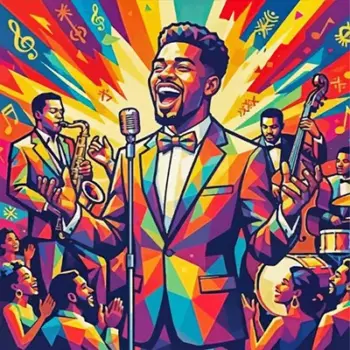 Musician man art diamond painting kit featuring a male musician